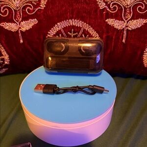 Compact Black Wireless Earbuds with Case